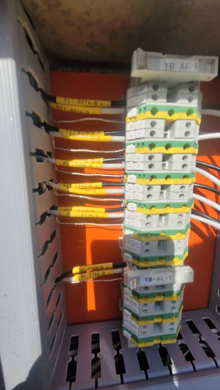 Borneras rotuladas en caja de conexión